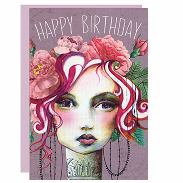 Papaya Art Happy Birthday Rose Mini Blank Card. Buy Papaya Art ...