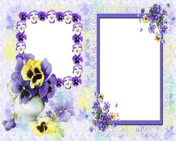Stylish Purple Flowers Frame | Frame