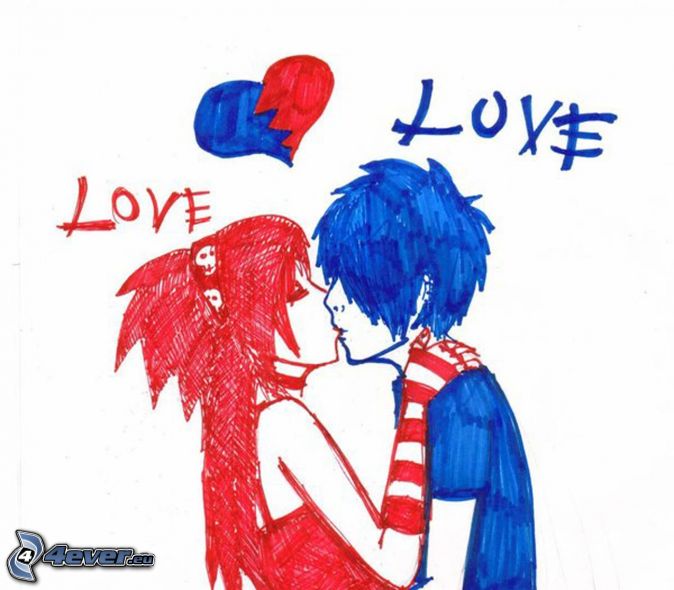 emo-love,-cartoon-couple,- ...