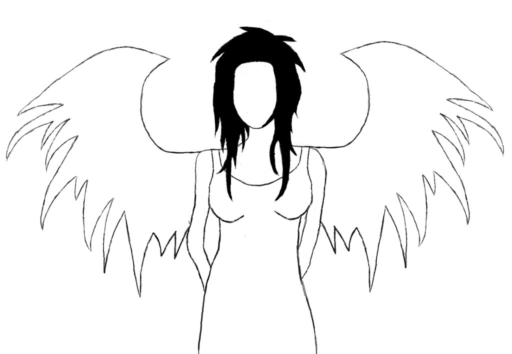 Fallen Angel Outline by Sweetwii044 on deviantART