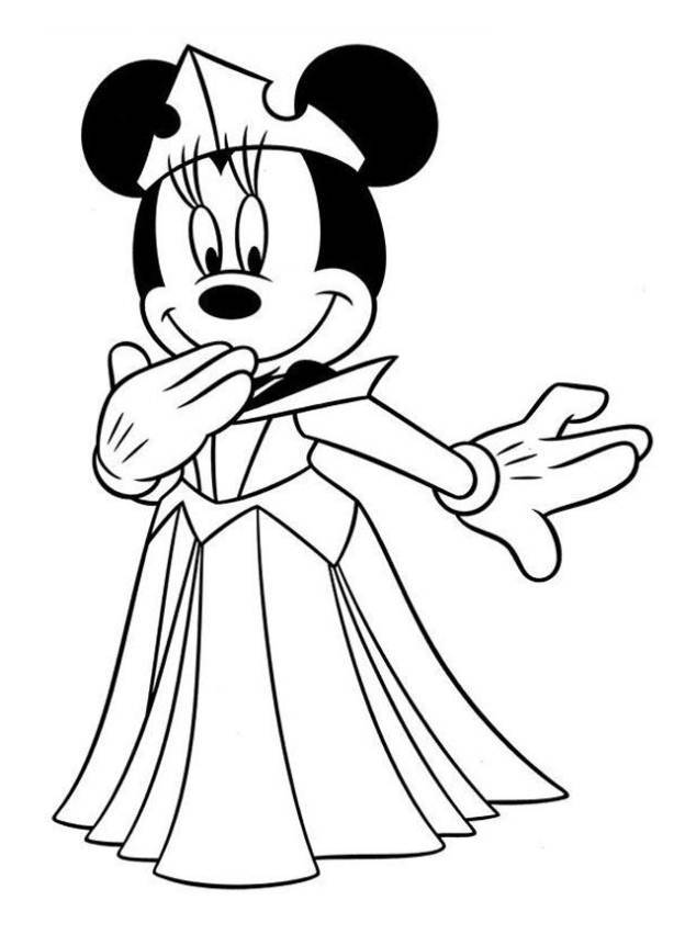 Princess Minnie and Mickey Mouse Coloring Pages - Disney Coloring ...