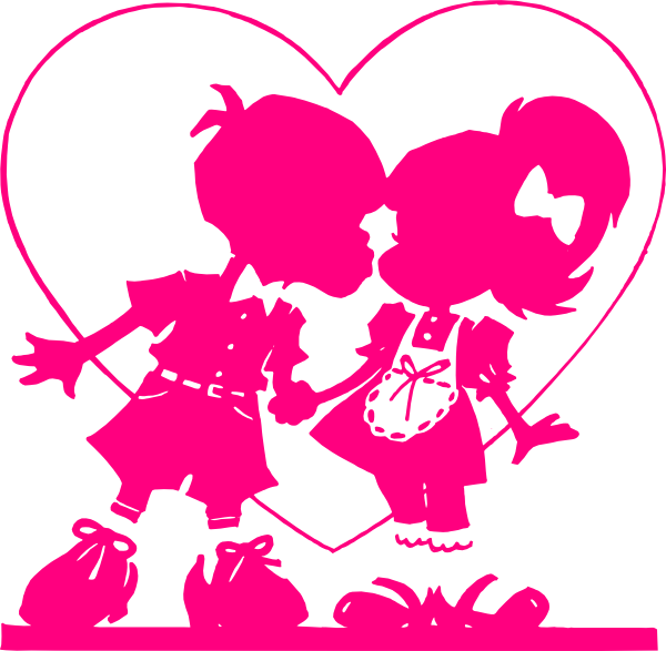 Pink Valentine Kiss clip art - vector clip art online, royalty ...