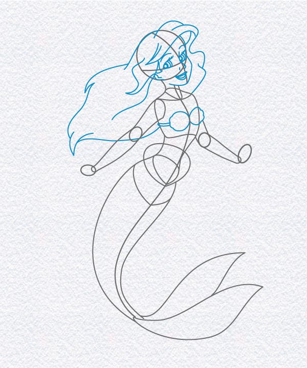 How to Draw Ariel, The Little Mermaid | Doodleberry Patch | Art ...