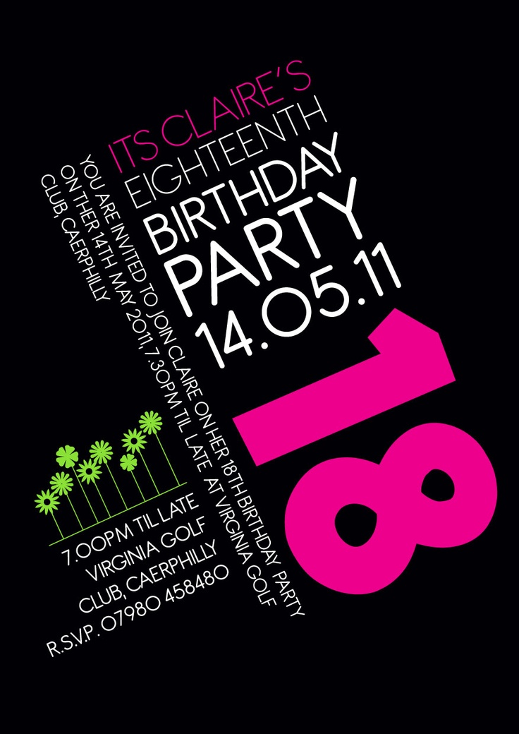 18th Birthday Invitation! #Invite #Birthday #Pink #SarahCarter ...
