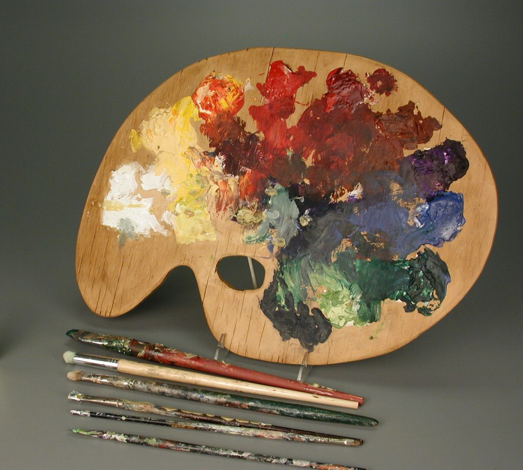 107.338: Artist's Palette and Brushes | palette | brush | Hobbies ...