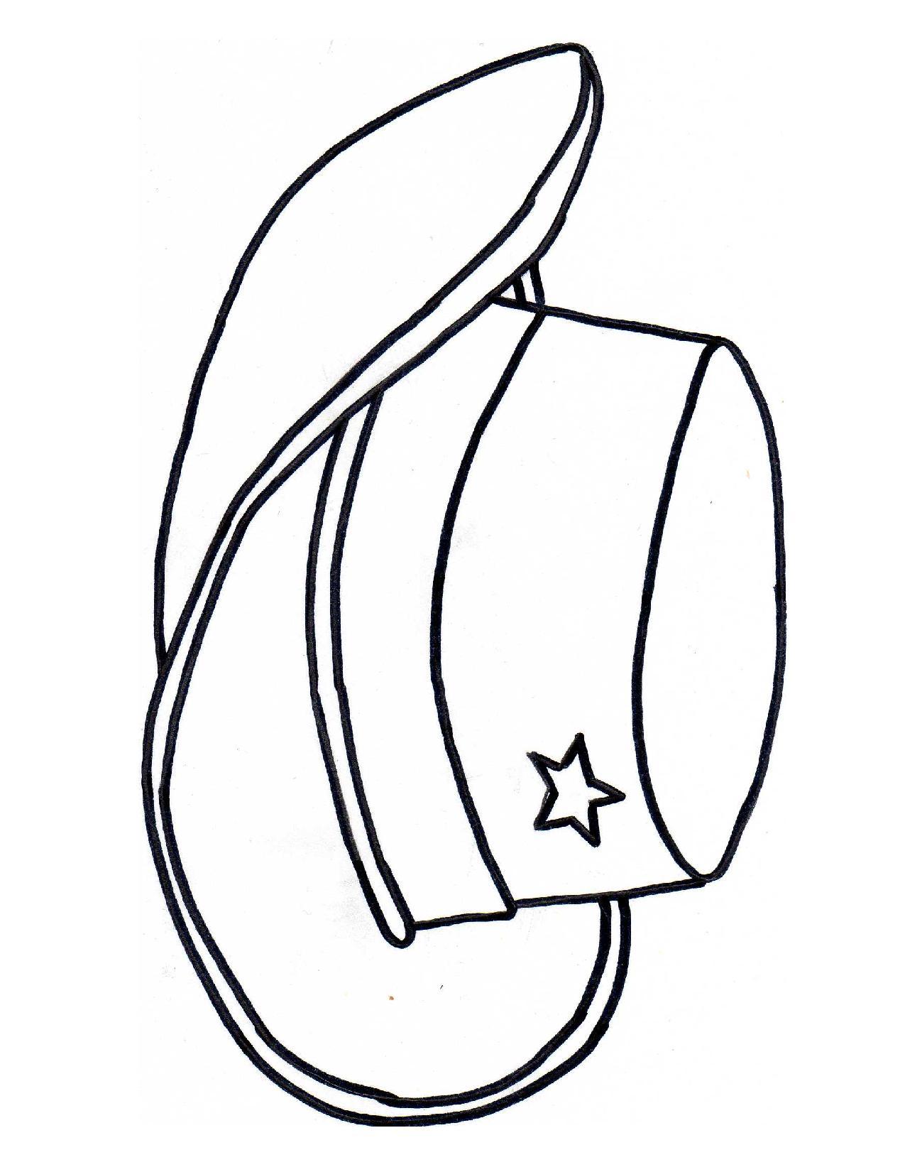 Hat Sheriff Badge Outline Clipart