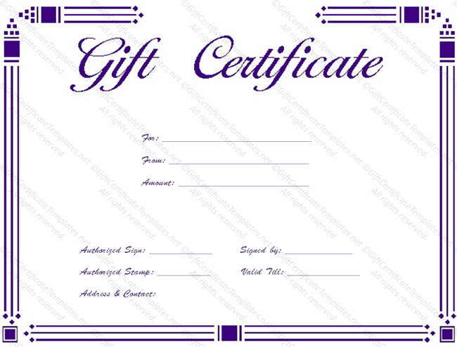 Simple gift certificate templates