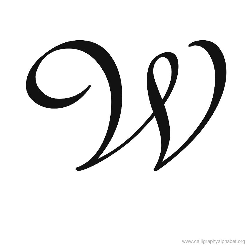 Calligraphy Alphabet W | Alphabet W Calligraphy Sample Styles