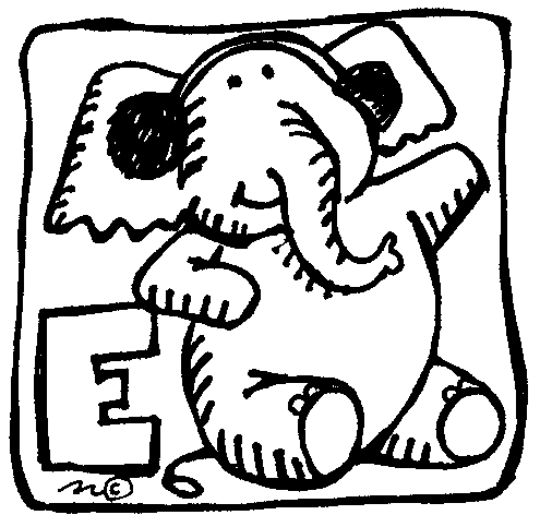 E with elephant - Clip Art Gallery
