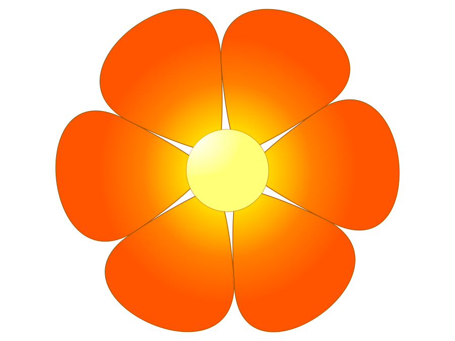 Orange Flower large 900pixel clipart, Orange Flower design ...
