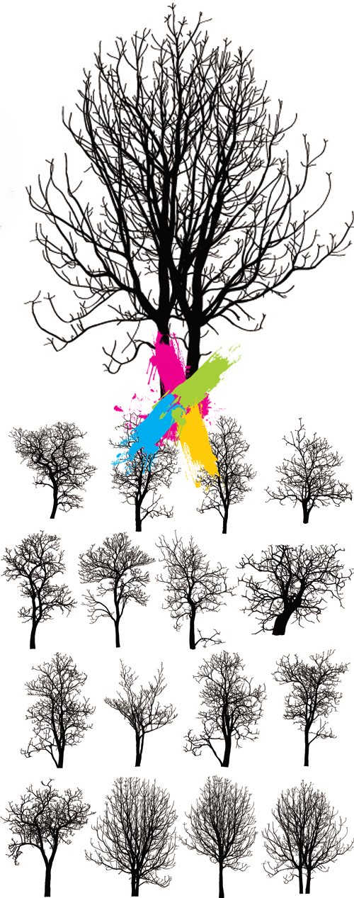 Dead or Winter Trees Vector » Graphic GFX PSD Sources Stock Vector ...