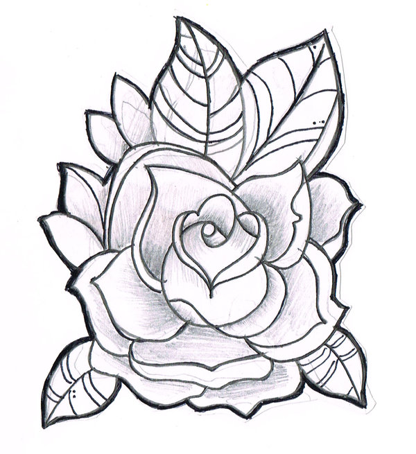 Line Drawing Of Rose - ClipArt Best