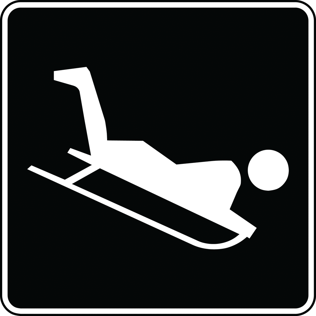 Sledding, Black and White | ClipArt ETC