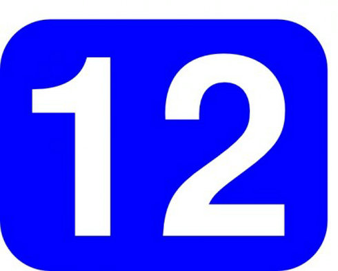 Blue Rounded Rectangle With Number 12 Clip Art | Free Vector ...