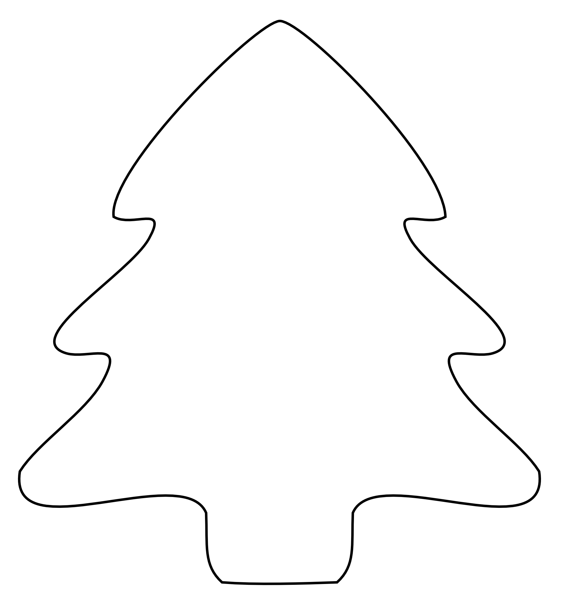 Christmas Tree Clip Art Outline - Cliparts.co