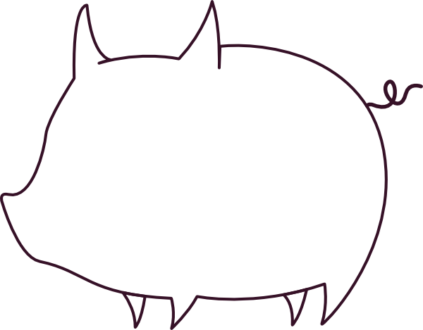 Pig Outline Clip Art at Clker.com - vector clip art online ...
