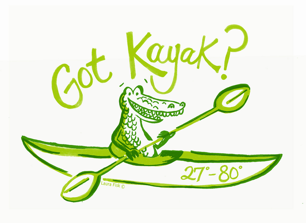 Custom Illustration - kayaking alligator | Flickr - Photo Sharing!