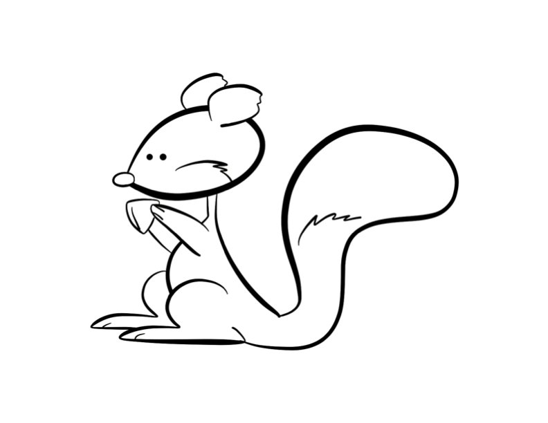 Cute Squirrel Clipart Black And White - Gallery