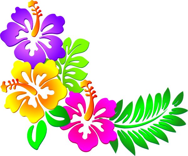 Hawaiian Flower Clip Art | tropical plants clip art vector clip ...