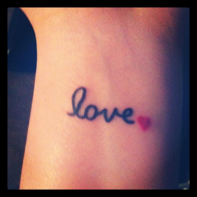 Small love tattoo on wrist | Tatts | Pinterest