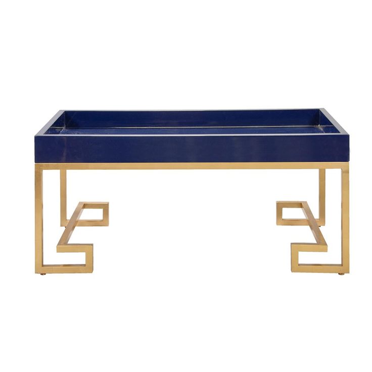 Lacquered Tray Greek Key Coffee Table Available in 6 Colors: green, g…