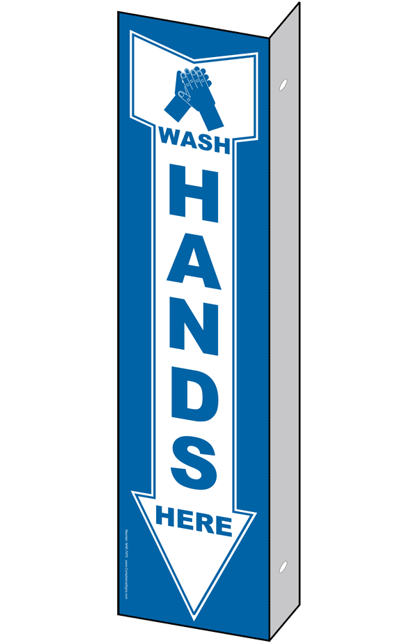 Wash Hands Here Sign NHE-13922Proj Hand Washing