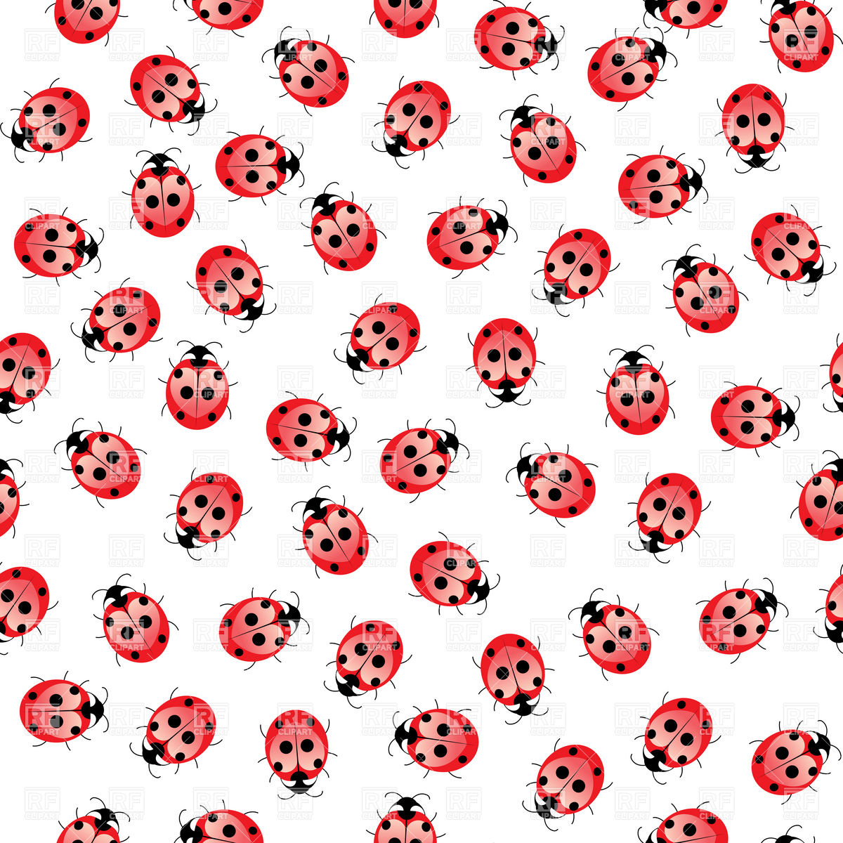 Seamless ladybug pattern, Plants and Animals, download Royalty ...