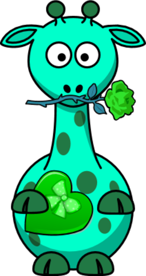 Giraffe Valentine heart love romance - vector Clip Art