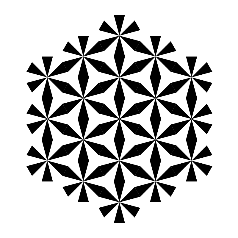 Clipart - hexagonal star of zebra dodecagon