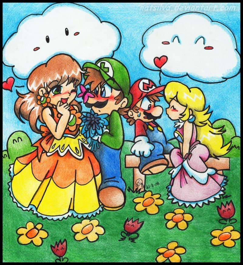 Mario And Luigi And Peach And Daisy