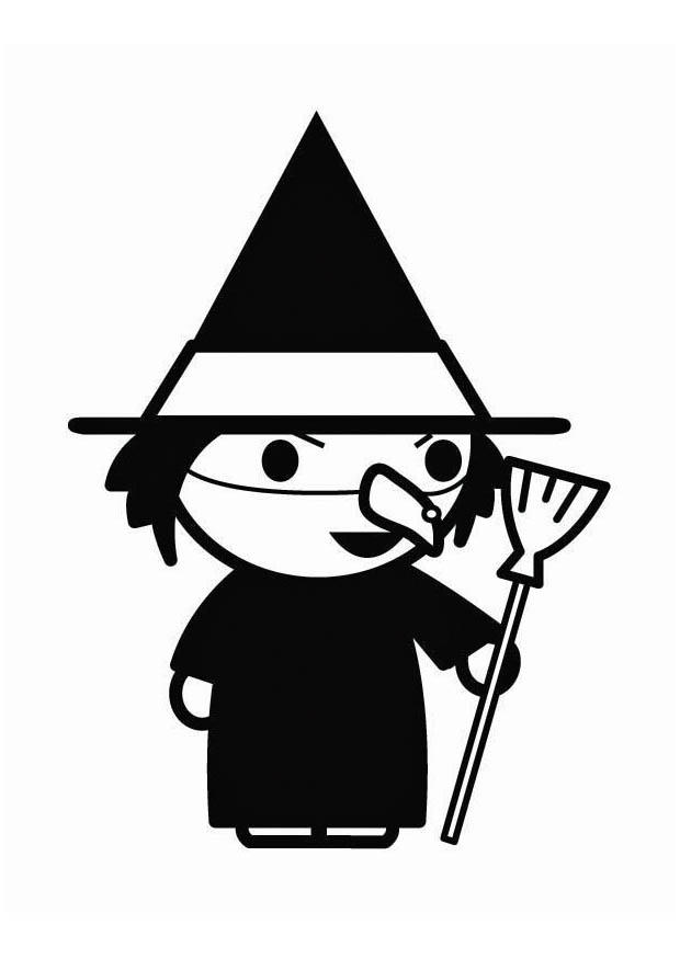 Coloring page witch Halloween - img 26443.