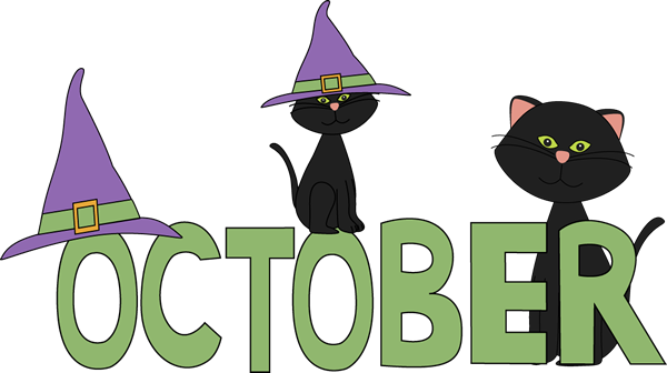 October Black Cats Clip Art - October Black Cats Image