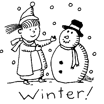 girl and snowman - Clip Art Gallery