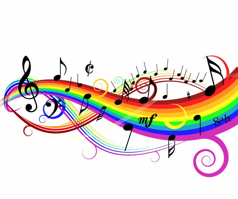 Colorful Musical Notes Symbols