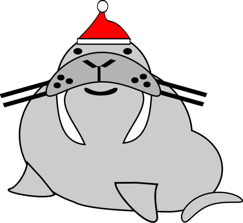 Walrus with Fish 2 Free Vector / 4Vector