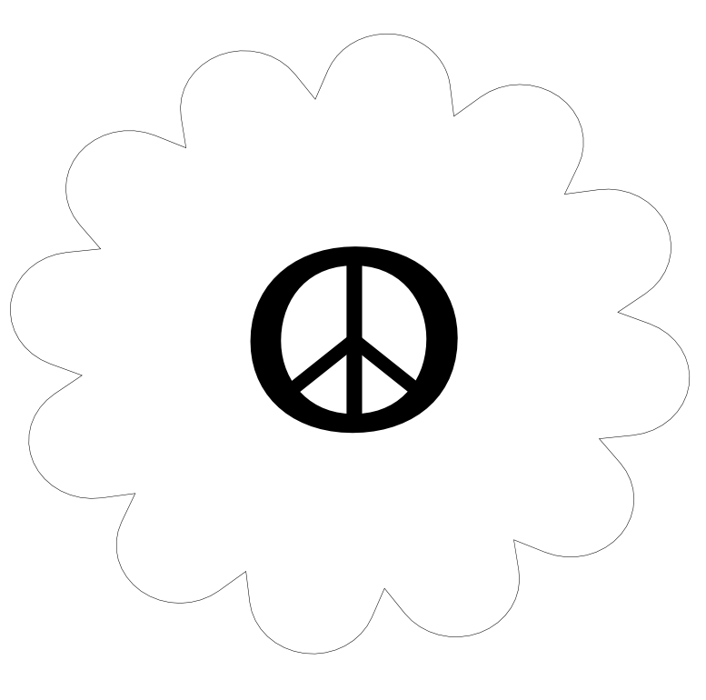Peace Symbol Peace Sign Flower 59 Black White Line Art Tattoo ...
