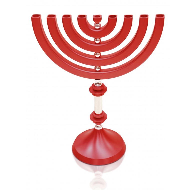 Large Hanukkah Menorah with movable stem | NadavArt