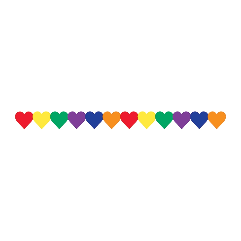 Classroom Border - Colored Hearts Border, Hygloss Products