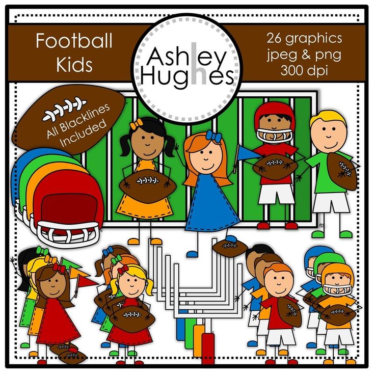 Football Kids {Graphics for Commercial Use}