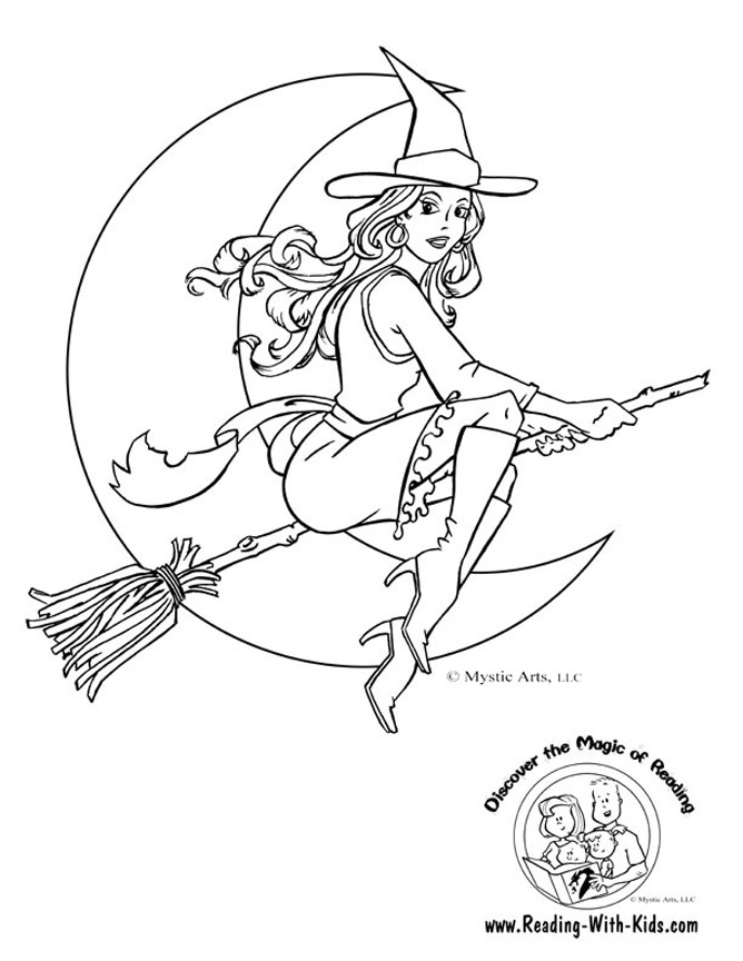 Witch Coloring Sheet - AZ Coloring Pages