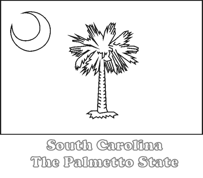 Large, Printable South Carolina State Flag to Color, from NETSTATE.COM