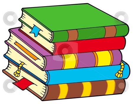 Pile of colorful books stock vector
