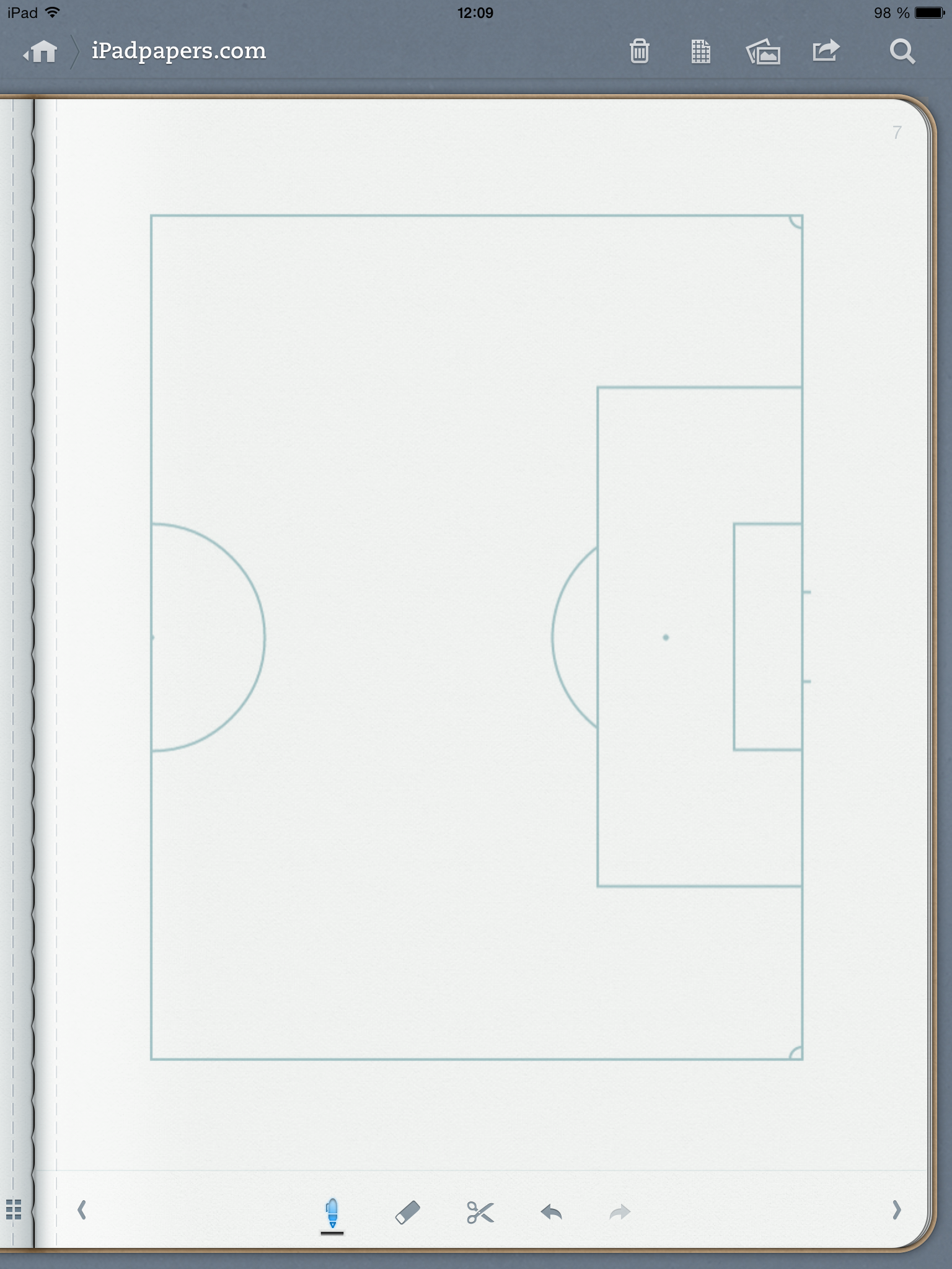 Half soccer field template for penultimate
