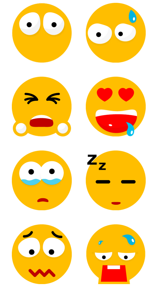 4-Designer | Yellow round face expression PNG icons 256x256px