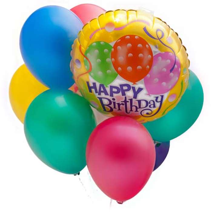Happy birthday balloons and cake | Free Reference Images