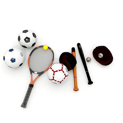 3D model: Sports equipment collection. $49.95 [buy, download]