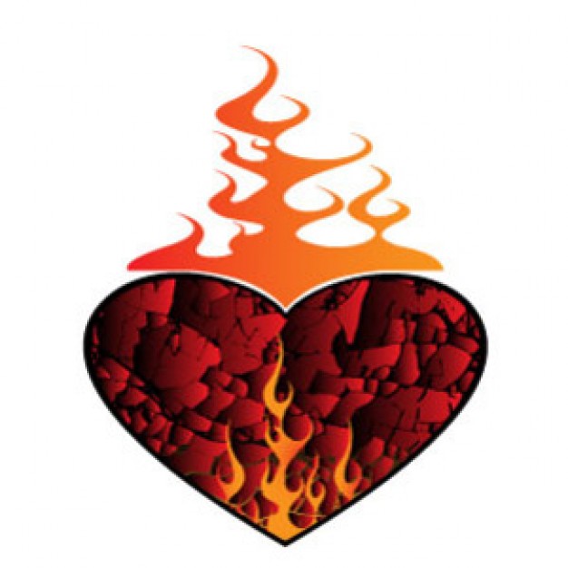 Heart On Fire Vector Clip Art Vector | Free Download