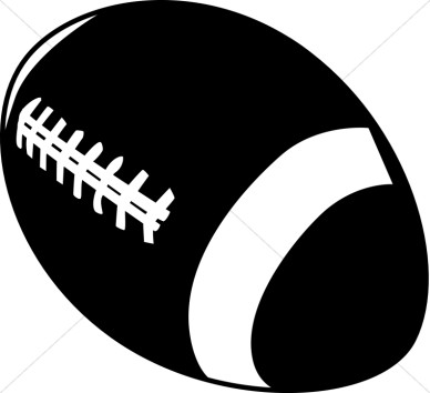 Black and White Silhouette Football | Church Activity Clipart