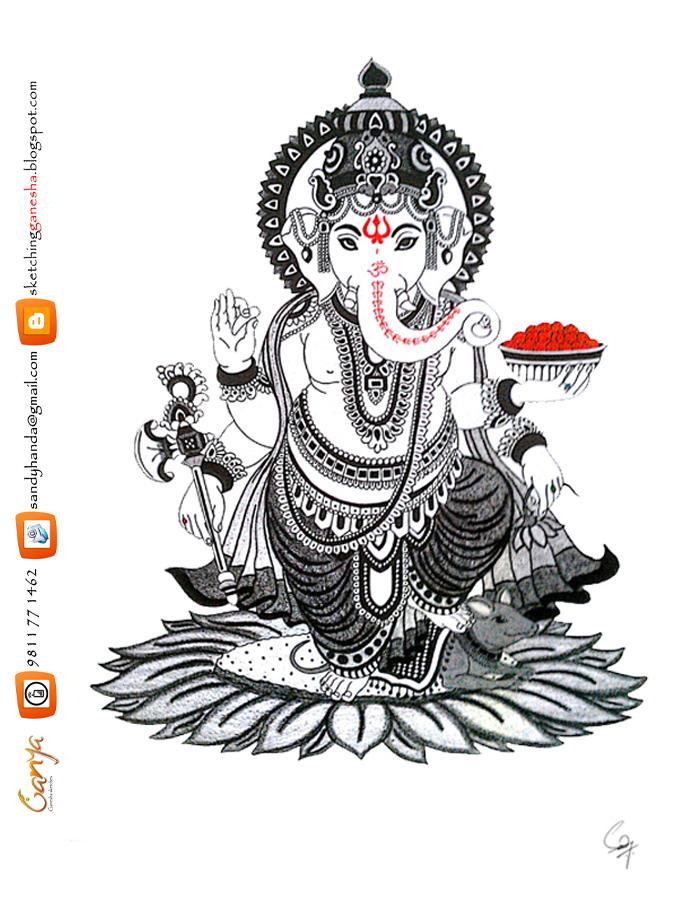 The Procession by Ganya - Ganesha Sketches | Paintings | Indiebazaar