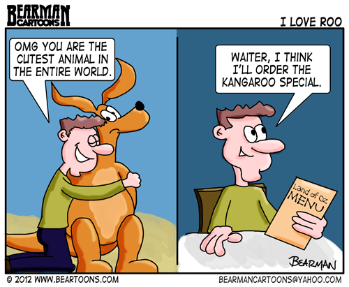 12-26-12-Bearman-Cartoon-I Love Kangaroos - Bearman Cartoons